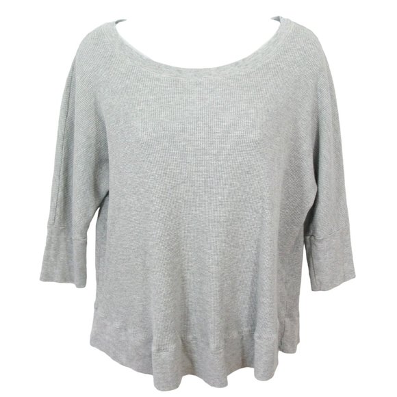 Splendid Tops - SPLENDID Size S Gray Slouchy Thermal Waffle Knit Dolman Sleeve Scoop Neck Top